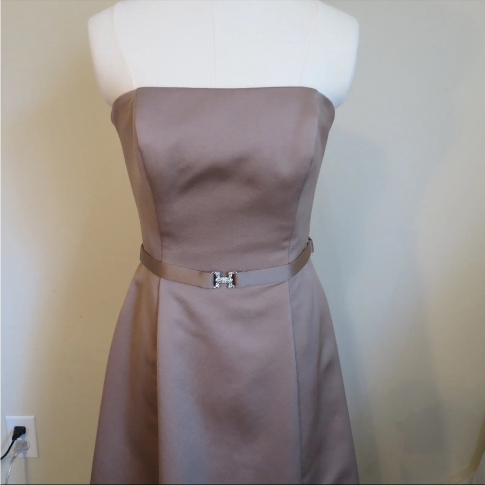 Michaelangelo Satin Taupe Dress